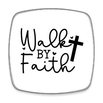 Walk by faith - Viereckiger Kühlschrankmagnet - Weiß - Vorne