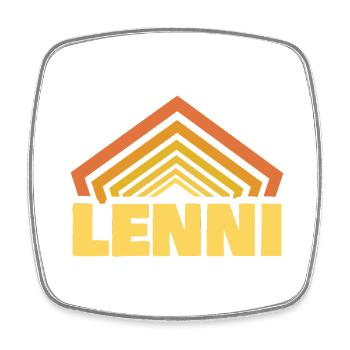 Lenni - Viereckiger Kühlschrankmagnet - Weiß - Vorne