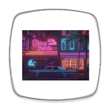 Shiny Ocean drive - Viereckiger Kühlschrankmagnet - Weiß - Vorne