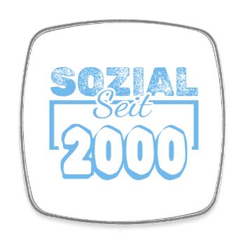 seit 2000 - Viereckiger Kühlschrankmagnet - Weiß - Vorne