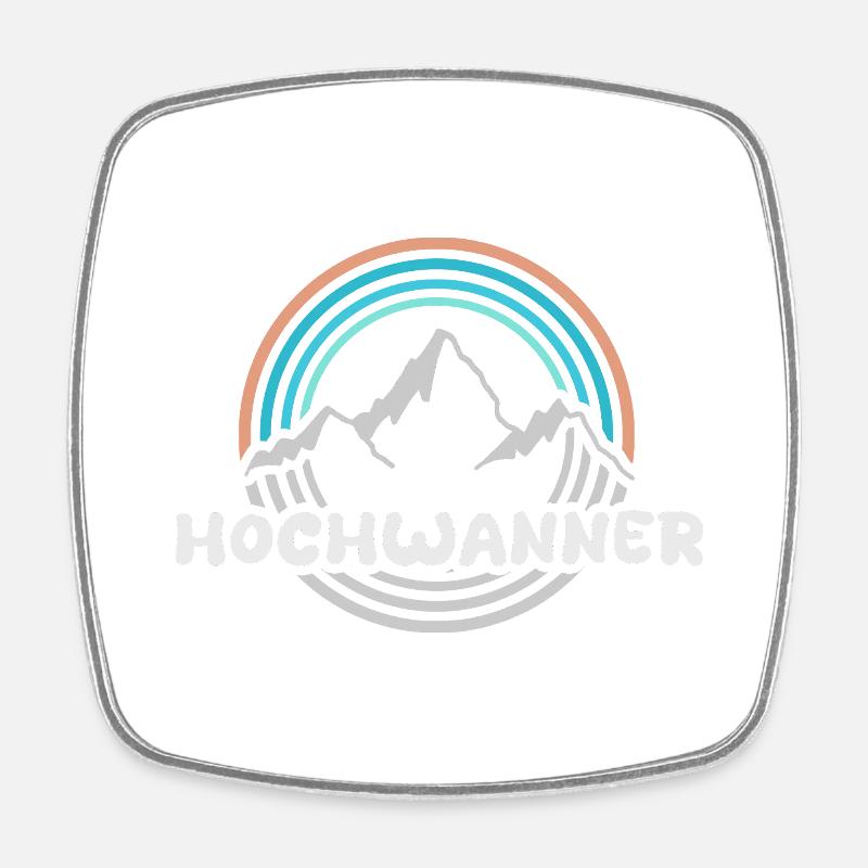 Mont Hochwanner - Magnet carré - blanc
