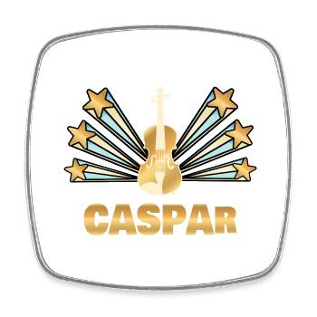 Caspar - Viereckiger Kühlschrankmagnet - Weiß - Vorne