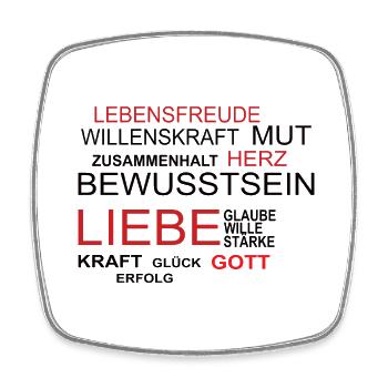 Motivationsshirt weiss - Viereckiger Kühlschrankmagnet - Weiß - Vorne