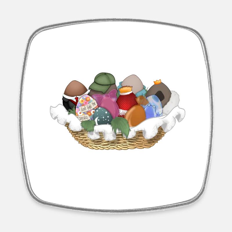 Tazz Talks | Easter Otter Eggs - Square fridge magnet - white