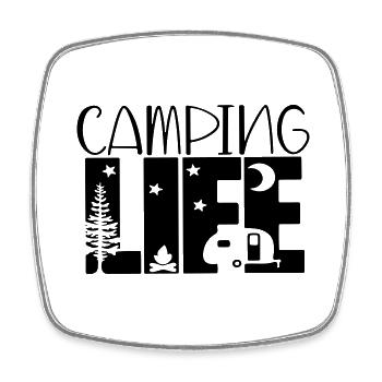 camping life - Square fridge magnet - white - Front