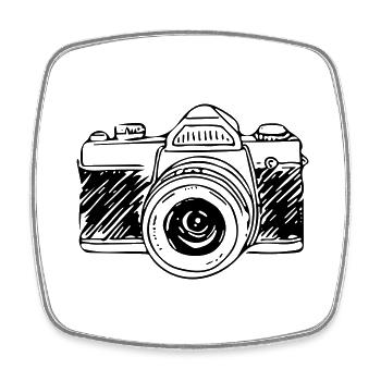 Camera - Square fridge magnet - white - Front