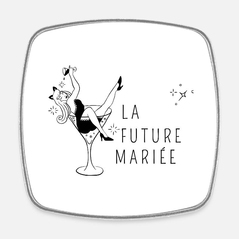 La future mariée - EVJF - Visuel Fun - Magnet carré - blanc