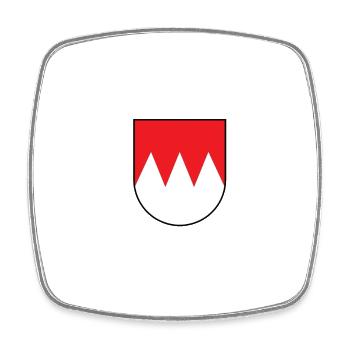 Fränkischer Dickschädel - Viereckiger Kühlschrankmagnet - Weiß - Vorne