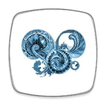 Blue Ornament - Square fridge magnet - white - Front
