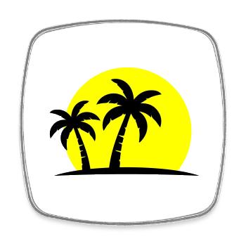 Palm Tree Beach Sunset Holiday - Magnet carré - blanc - Devant