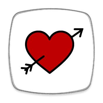 Heart Symbol Arrow - Square fridge magnet - white - Front