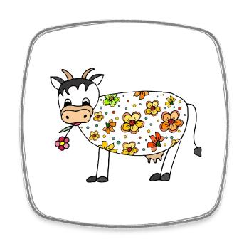 Cow - Square fridge magnet - white - Front