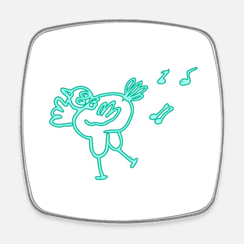 Neon Chicken - Square fridge magnet - white