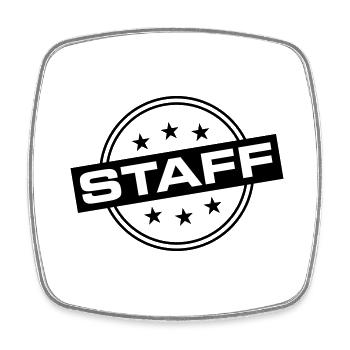 Staff - Viereckiger Kühlschrankmagnet - Weiß - Vorne