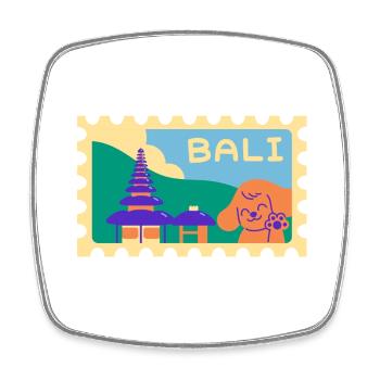 Dessin animé d’INDONET à Bali - Magnet carré - blanc - Devant