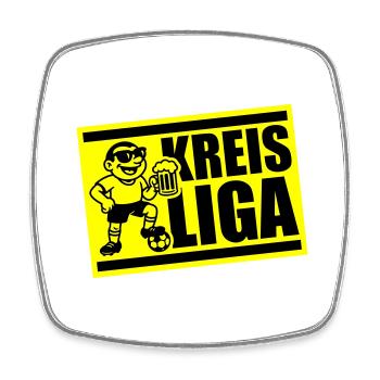 Kreisliga Fussball - Viereckiger Kühlschrankmagnet - Weiß - Vorne