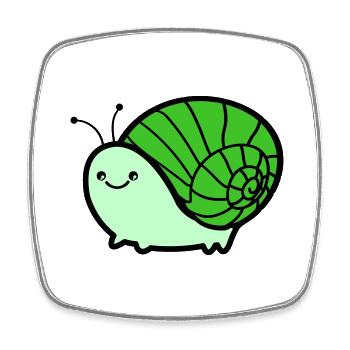 schnecke 02 - Viereckiger Kühlschrankmagnet - Weiß - Vorne