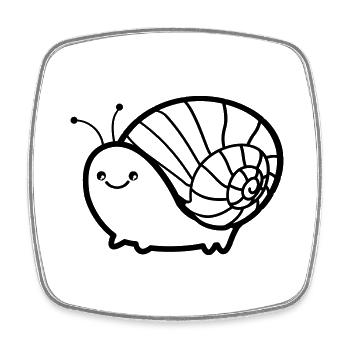 Escargot 01 - Magnet carré - blanc - Devant