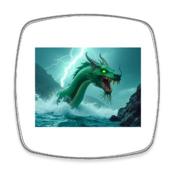 Jiao, stormy water dragon of Chinese mythology - Square fridge magnet - white - Front