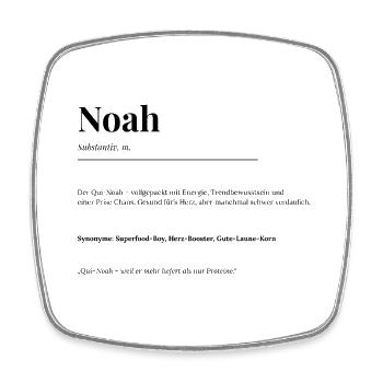 Noah - Viereckiger Kühlschrankmagnet - Weiß - Vorne