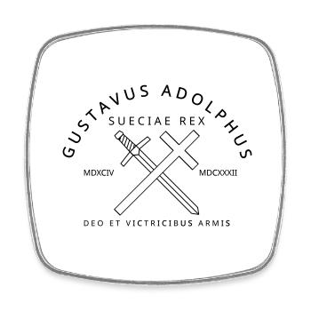 Gustav Adolf - Viereckiger Kühlschrankmagnet - Weiß - Vorne