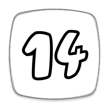 14 - Square fridge magnet - white - Front