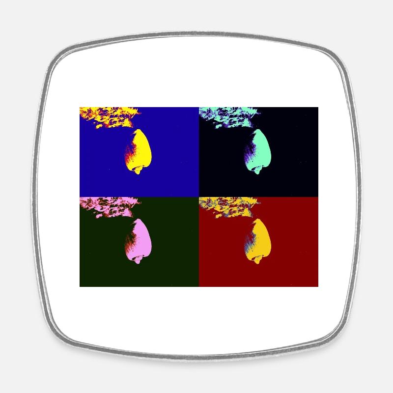 Falling shell - Square fridge magnet - white