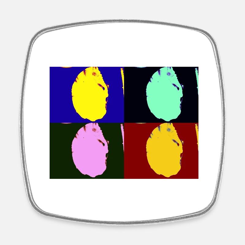 Shell head - Square fridge magnet - white