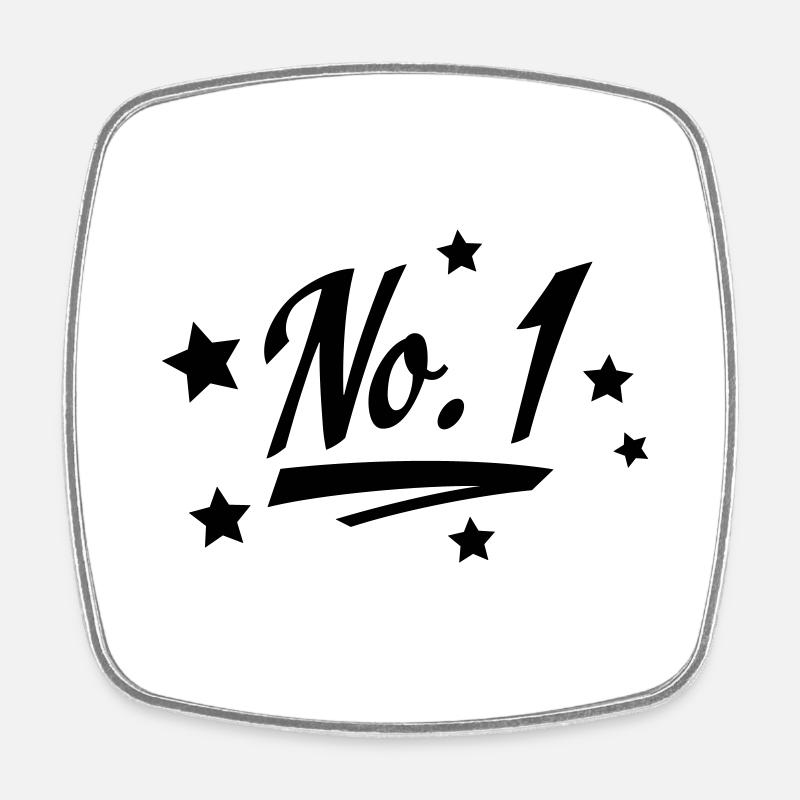 no. 1 - Square fridge magnet - white