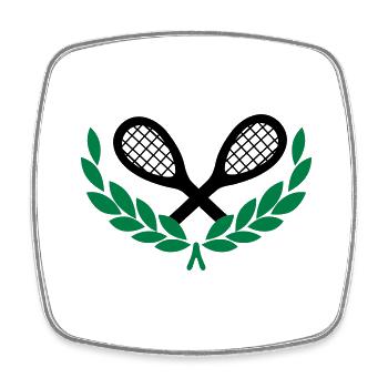 Tennis - Viereckiger Kühlschrankmagnet - Weiß - Vorne