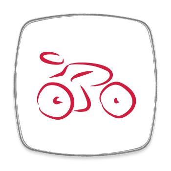 vélo - Magnet carré - blanc - Devant