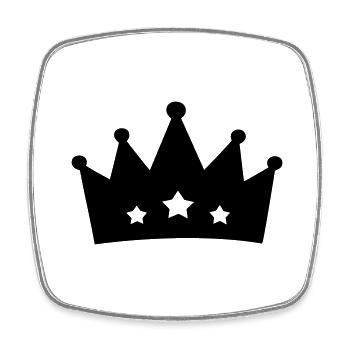 Couronne (couronne) 05.0 - Magnet carré - blanc - Devant