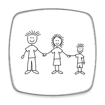 family_dad_and_mom_with_boy_1c - Magnet carré - blanc - Devant