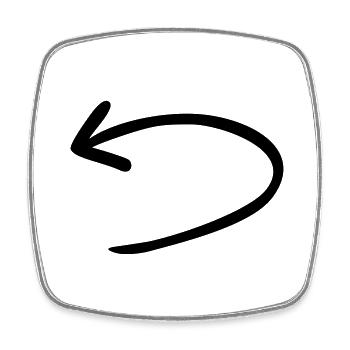 Arrow back reversed - Square fridge magnet - white - Front