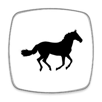 Pferd - Viereckiger Kühlschrankmagnet - Weiß - Vorne