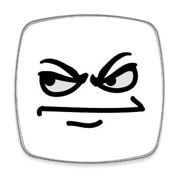 angry_face - Square fridge magnet - white - Front