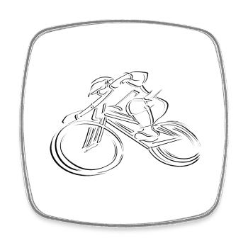 Mountainbike - Viereckiger Kühlschrankmagnet - Weiß - Vorne