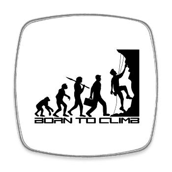 born to climb evolution entwicklung geboren steilw - Viereckiger Kühlschrankmagnet - Weiß - Vorne