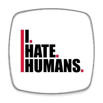 bars cool logo humans text sticker fuck you fu - Square fridge magnet - white - Front