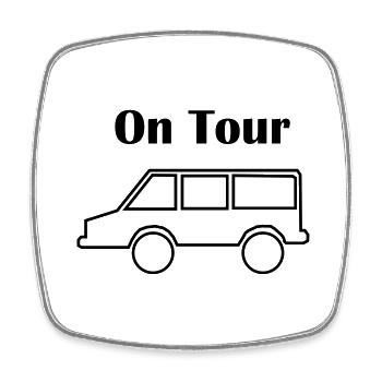 En tournée en voiture - Magnet carré - blanc - Devant