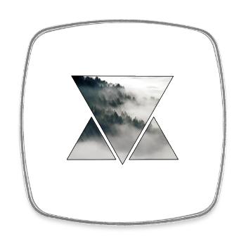 Triangle Fog and Forest - Square fridge magnet - white - Front