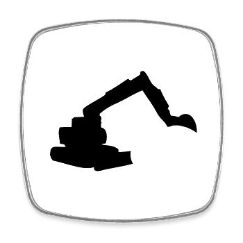 digger - Square fridge magnet - white - Front