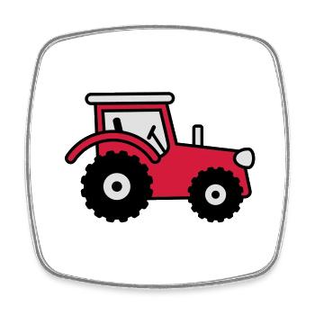 tractor - Viereckiger Kühlschrankmagnet - Weiß - Vorne