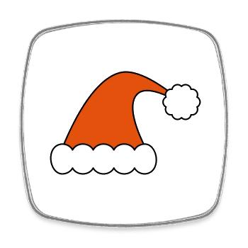 Père Noël clipart Noël motif - Magnet carré - blanc - Devant