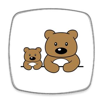 kind junges baby papa mama familie 2 freunde team - Viereckiger Kühlschrankmagnet - Weiß - Vorne