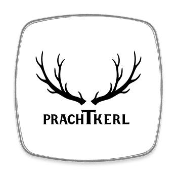 Prachtkerl Hirschgeweih Geschenk - Idee - Viereckiger Kühlschrankmagnet - Weiß - Vorne