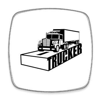 road text logo truck truck lorry remote driver f - Square fridge magnet - white - Front