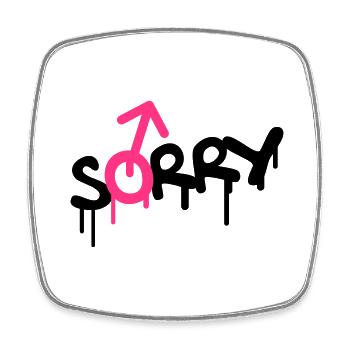 Sorry Gay - Magnet carré - blanc - Devant