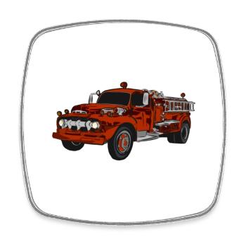 Feuerwehrauto Firefighter Truck - Viereckiger Kühlschrankmagnet - Weiß - Vorne