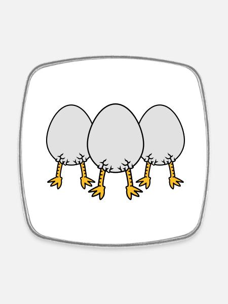 Chick In Egg Crew - Magnet carré - blanc